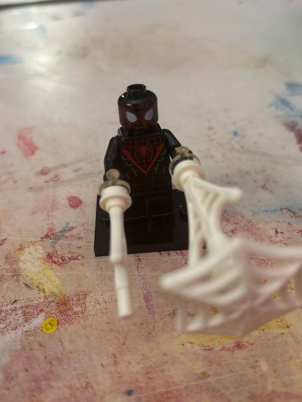 Spider-Man Miles Morales Lego Minifigure with Web Accessories